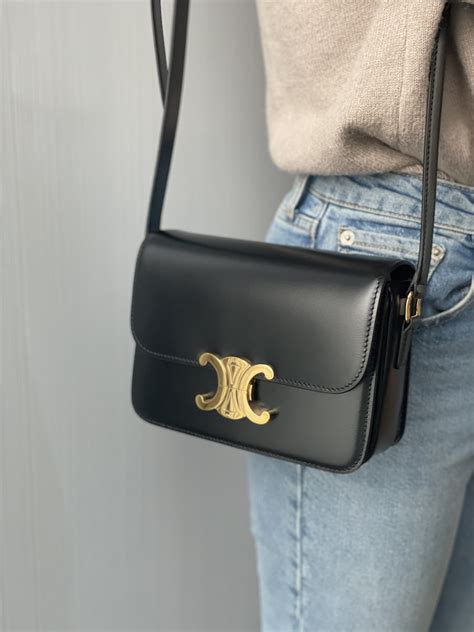 celine triomphe teen black|Celine 2022 Teen Triomphe Bag .